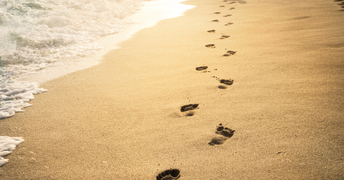 footsteps on the beach