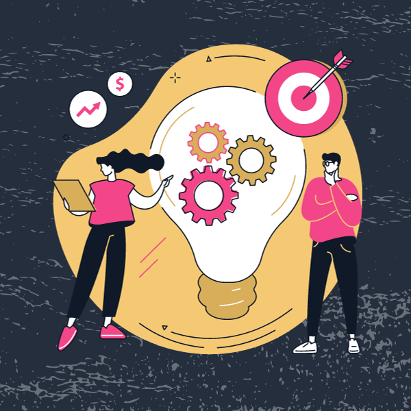 An illustration of two people thinking differently to adapt to their situation to show The Power of Cognitive Flexibility: A Key to Success in the Modern Workplace