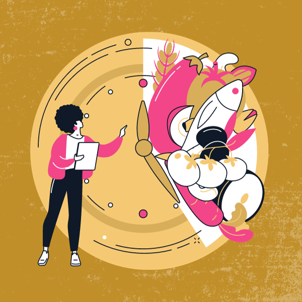 An illustration of a person measuring time on a clock that is exploding with ideas to show The Power of Cognitive Flexibility: A Key to Success in the Modern Workplace